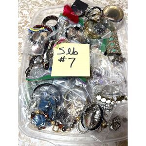 5lbs Vintage Craft Jewelry Lot #7 NOT wearable mixed media assorted Crafting